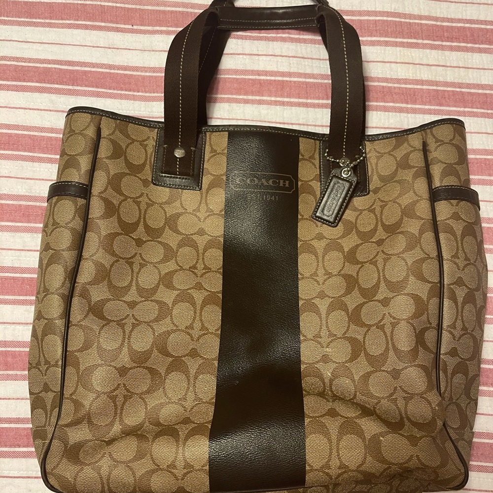 Coach leather tote bag